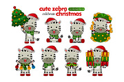 cute zebra celebrate christmas, an Animal Illustration by MEDZ (Thumbnail 2 of 2)