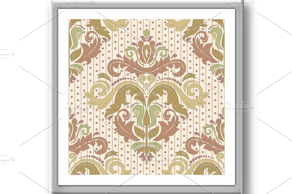 Damask Seamless Vector Pattern, a Decorative Illustration by FineArtStudio (Photo 2 of 3)