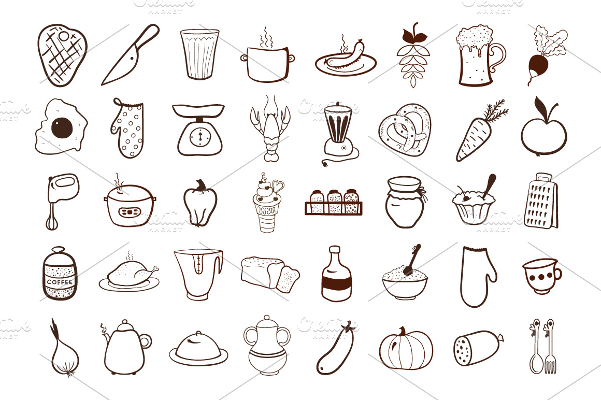 40 Food Icons, an Icon by meowu (Photo 3 of 3)