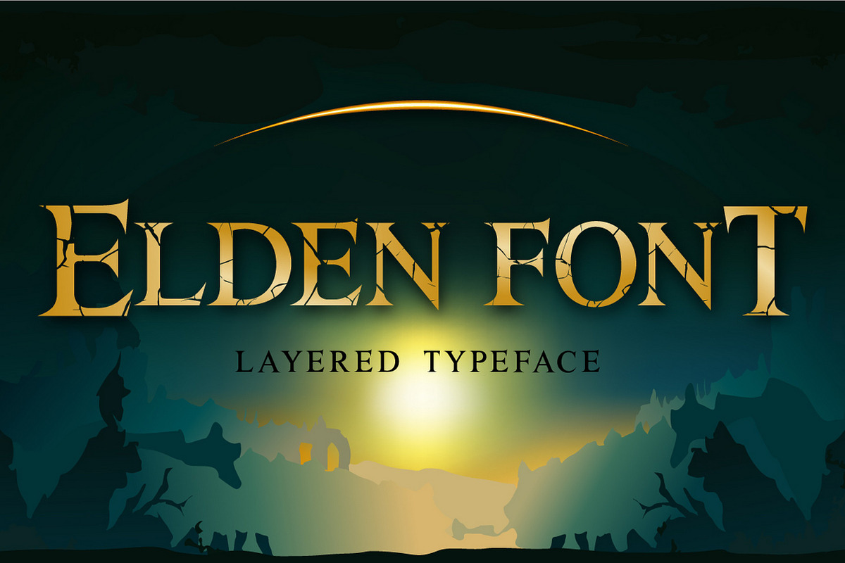 Elden font -  layered serif font, a Serif Font by Fractal fonts & graphics (Photo 1 of 3)