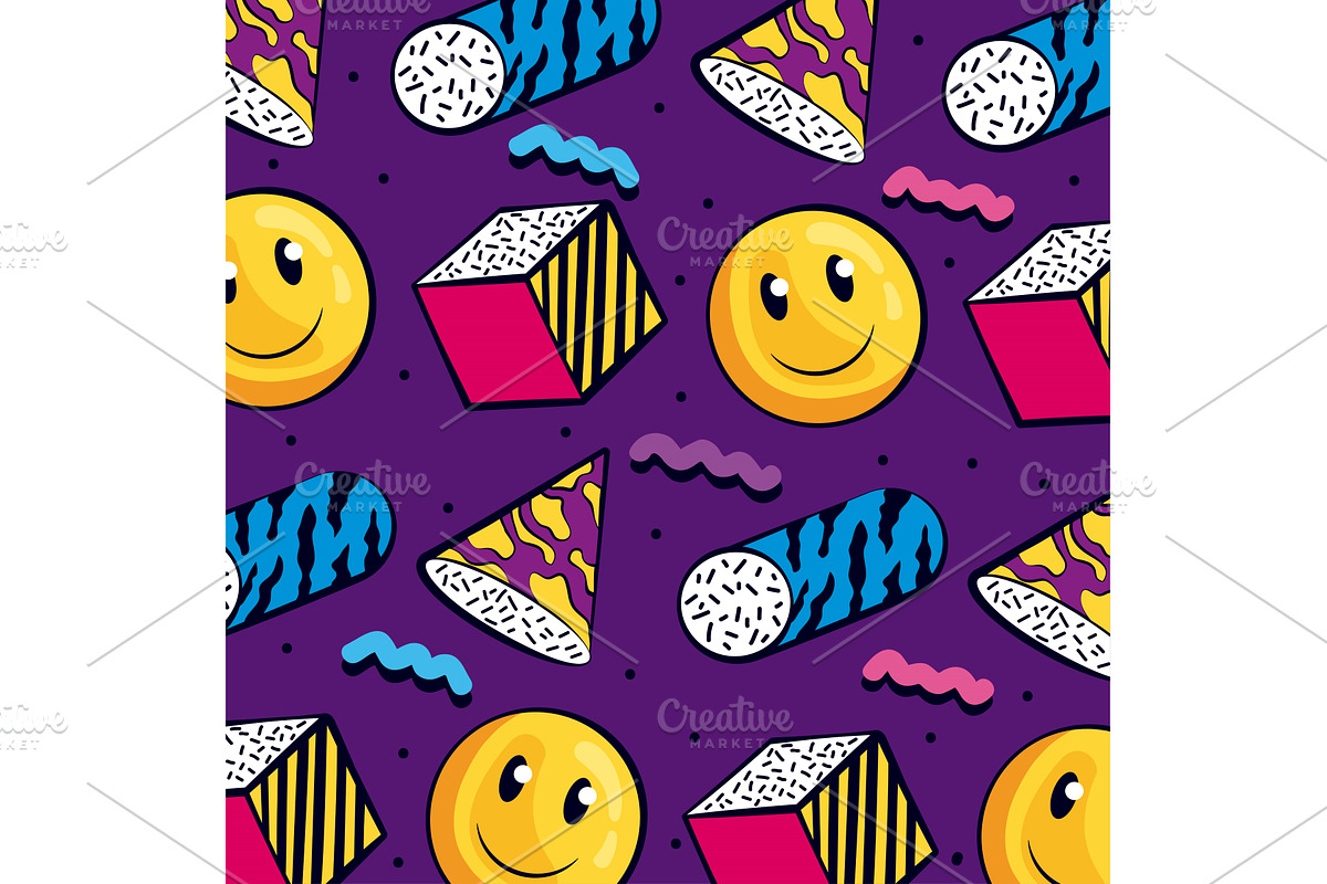 90s nostalgia pattern, a Texture Illustration by studiogstock