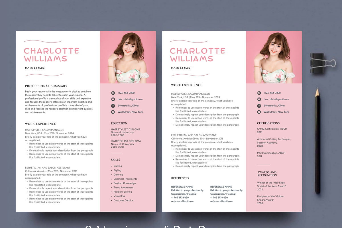 Hair Stylist Resume CV Template, a Resume Template by Climbwithelevator (Photo 4 of 7)