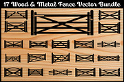 17 Wood Metal Fence Silhouette Vecto, an Illustration by Designer_Momina (Thumbnail 1 of 4)