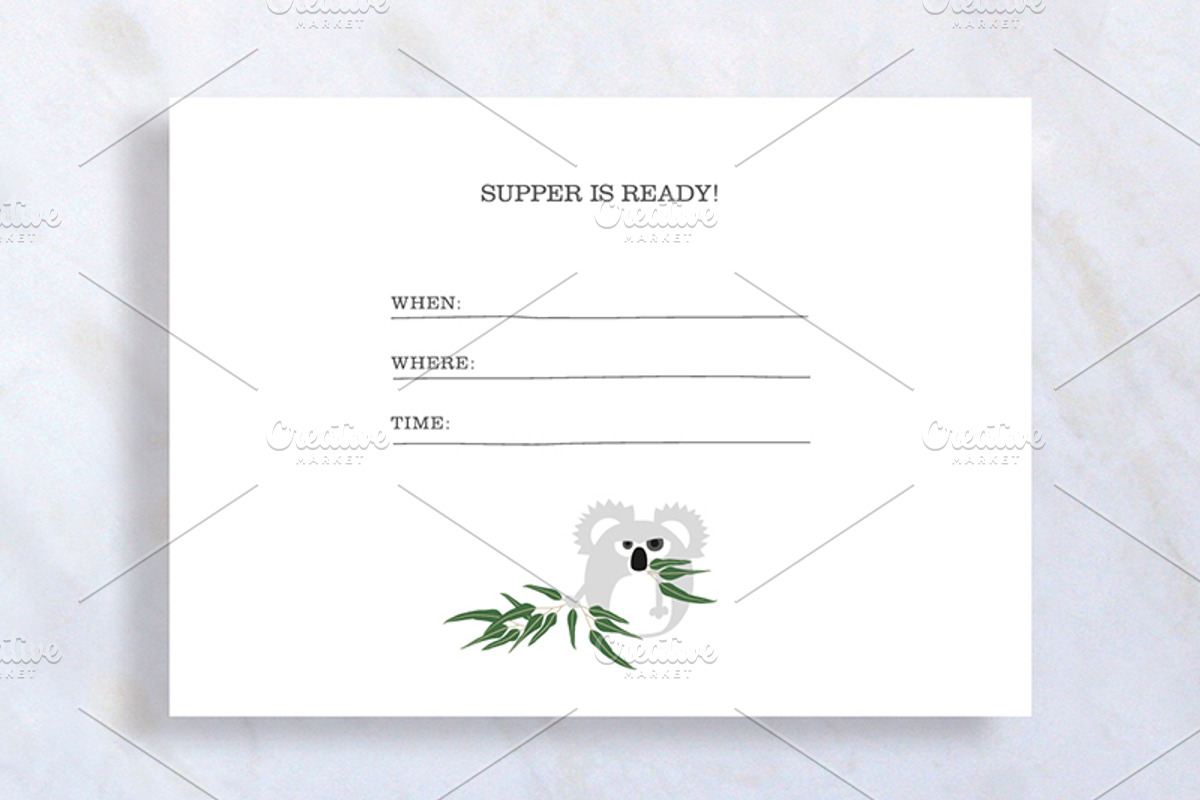Dinner Invitation with Koala, an Invitation Template by stockhype (Photo 1 of 2)