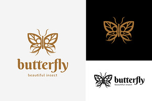 Simple Butterfly Logo Icon Vintage