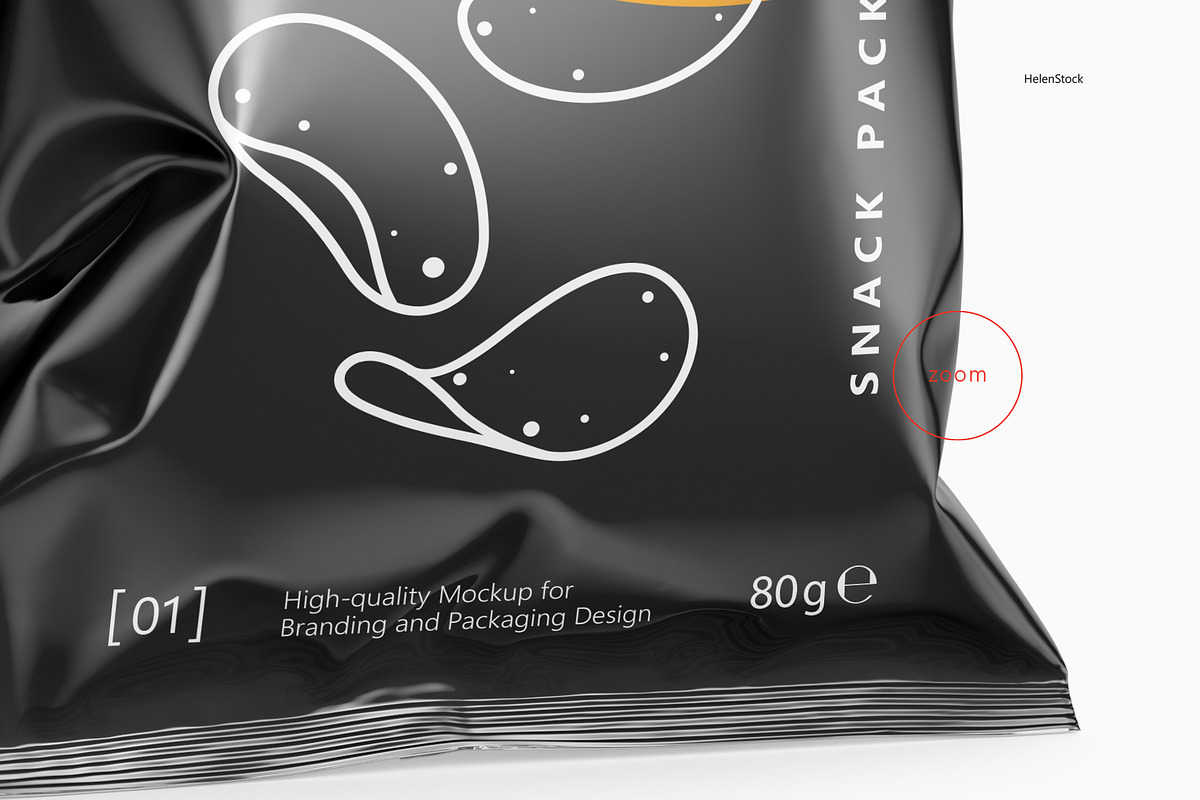 Glossy Snack Package Mockup Halfside, a Packaging Mockup by HelenStock (Photo 8 of 8)