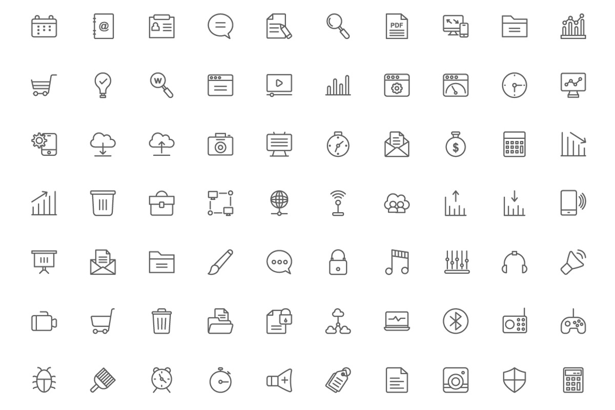 260 Web Design Line Icons, an Outline Icon by Vectors Market (Photo 3 of 4)