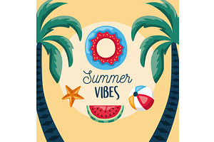 vibes summer lettering, an Illustration by studiogstock