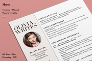 Feminine Resume / CV Template, a Resume Template by STUDIO MEROE (Thumbnail 2 of 7)
