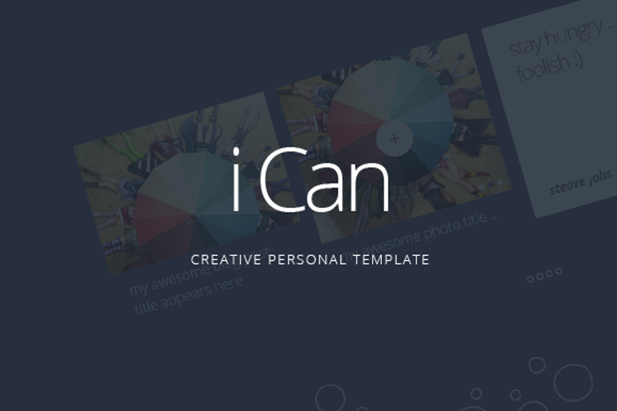 iCan - Personal Website PSD Template, a Websites & App Template by Pixvar Studio (Photo 1 of 5)