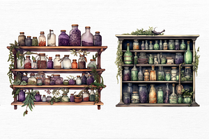 Watercolour Witches Apothecary Cabin