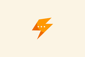 Flash Chat Logo Design Vector
