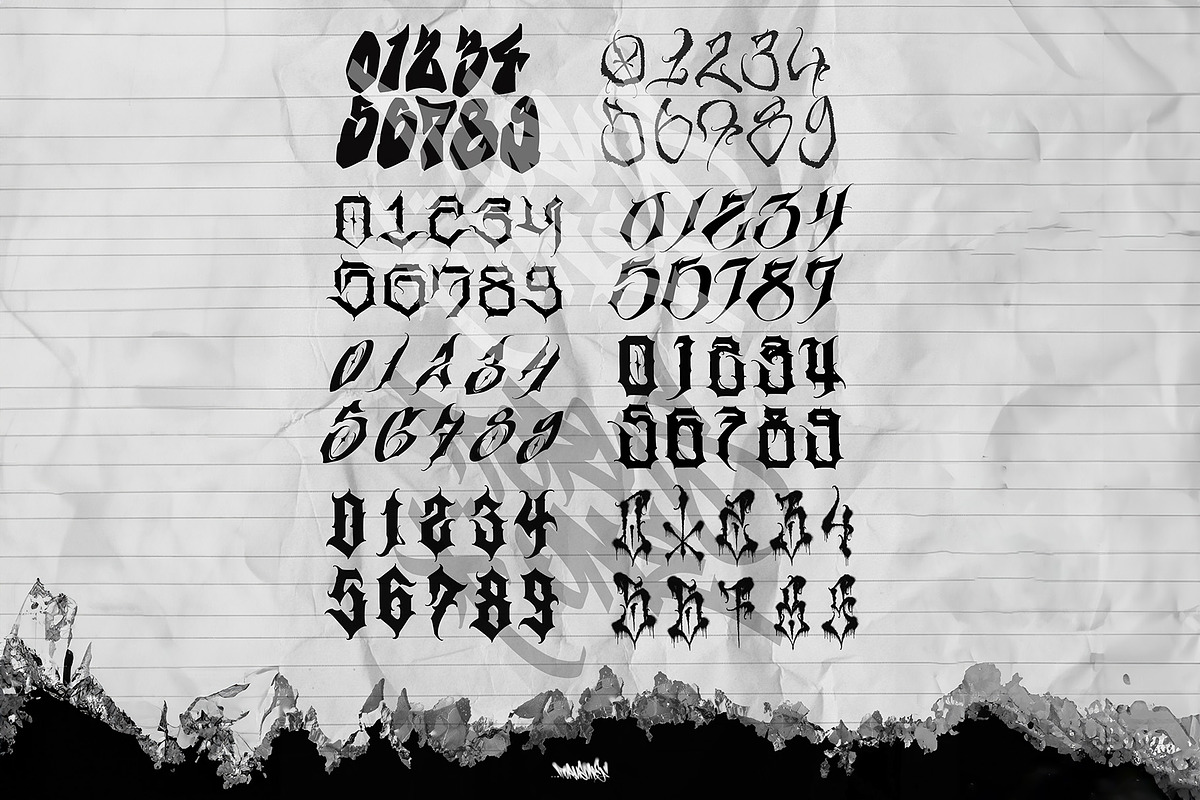 Tattoo Numbers Vol.3 – For Procreate, a Brushes & More by Torus1 (Photo 2 of 2)