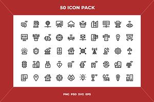 Smart city icons, an Outline Icon by Wencory