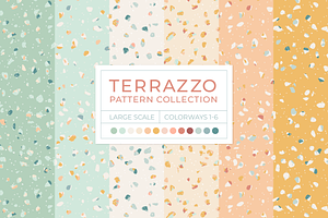 Muted Rainbow Terrazzo Patterns