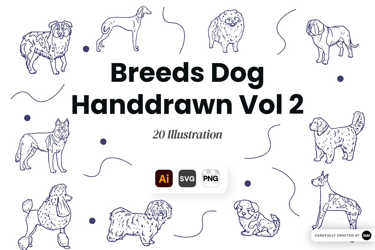 Breeds Dog Handdrawn Vol 2, an Animal Illustration by SLAB! Design (Photo 1 of 3)
