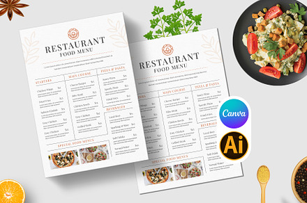 Restaurant Menu Template | Canva, a Flyer Template by Pixelpick