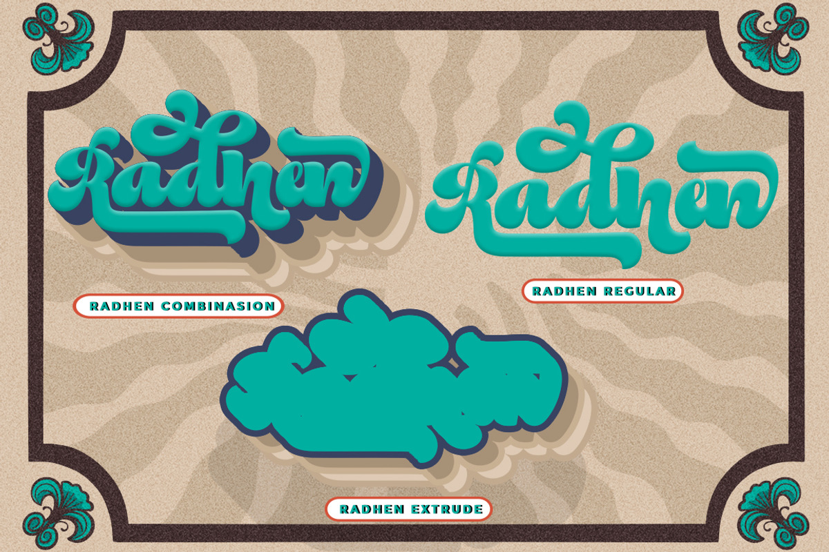 Vintage Retro Font - Radhen, a Script Font by Letter Fresh (Photo 4 of 9)