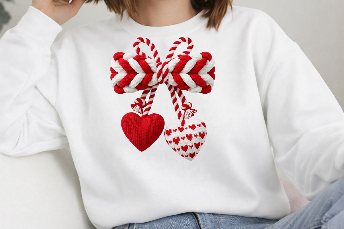 Knitted Valentine Bow PNG, an Illustration by DreamArtGraphic (Photo 2 of 4)