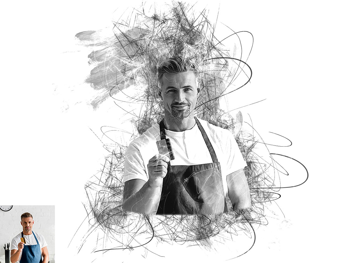 19 in 1 Sketch PS Action  Bundle, an Action Add-On by Studio Retouch (Photo 11 of 26)