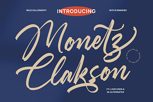 Monetz Clakson Bold Calligraphy Font, a Serif Font by stylishtype.co