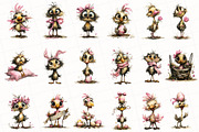 Whimsical Easter Bird Clip-art, an Illustration by OK Design (Thumbnail 3 of 6)