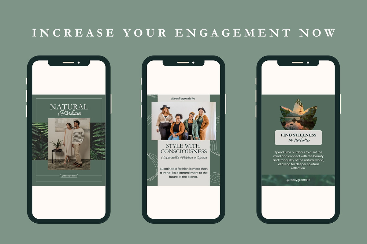 50 Natural Posts Portrait Canva, a Templates & Theme by TemplateCastleStore (Photo 3 of 9)