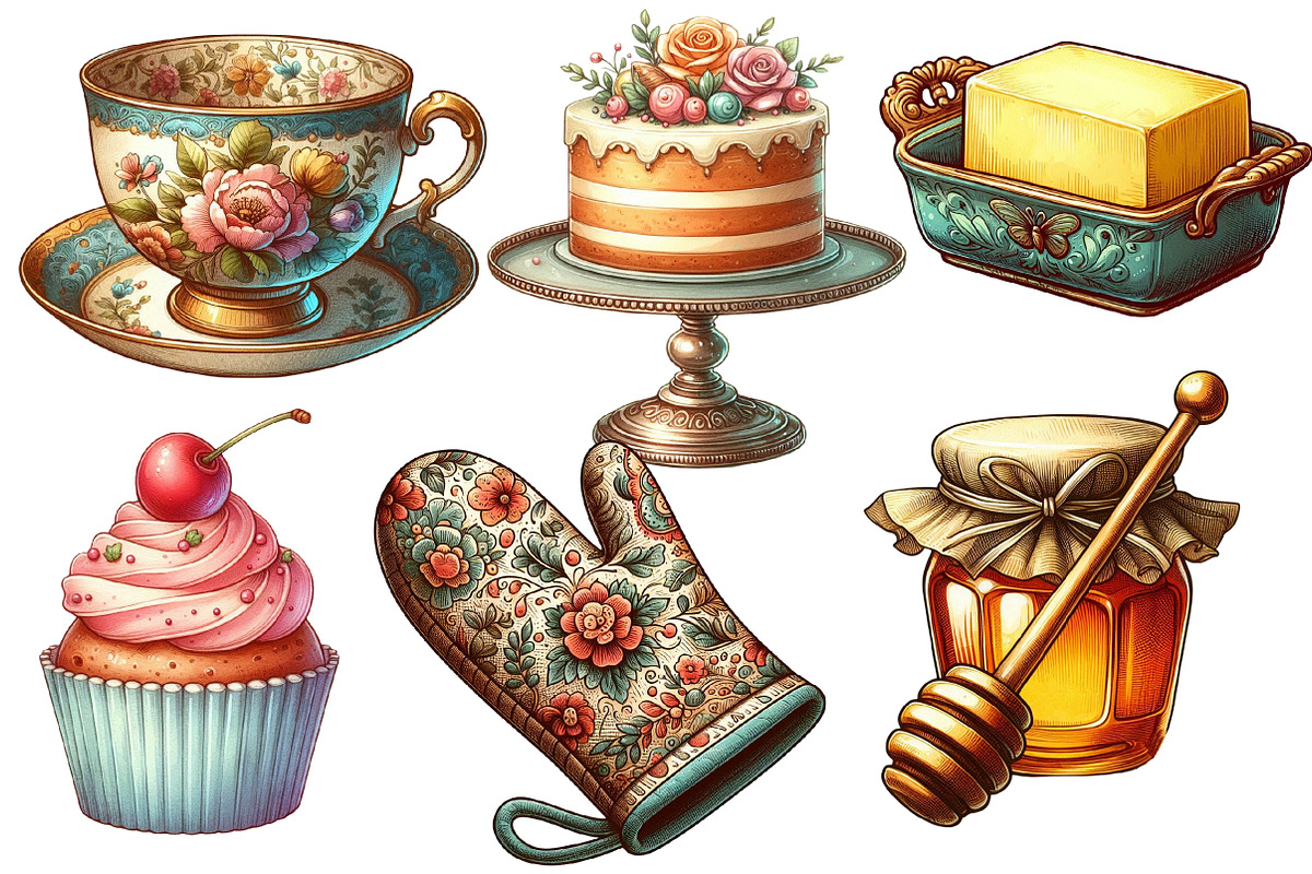 Vintage Baking Sublimation Clipart, an Illustration by Designworld (Photo 3 of 7)
