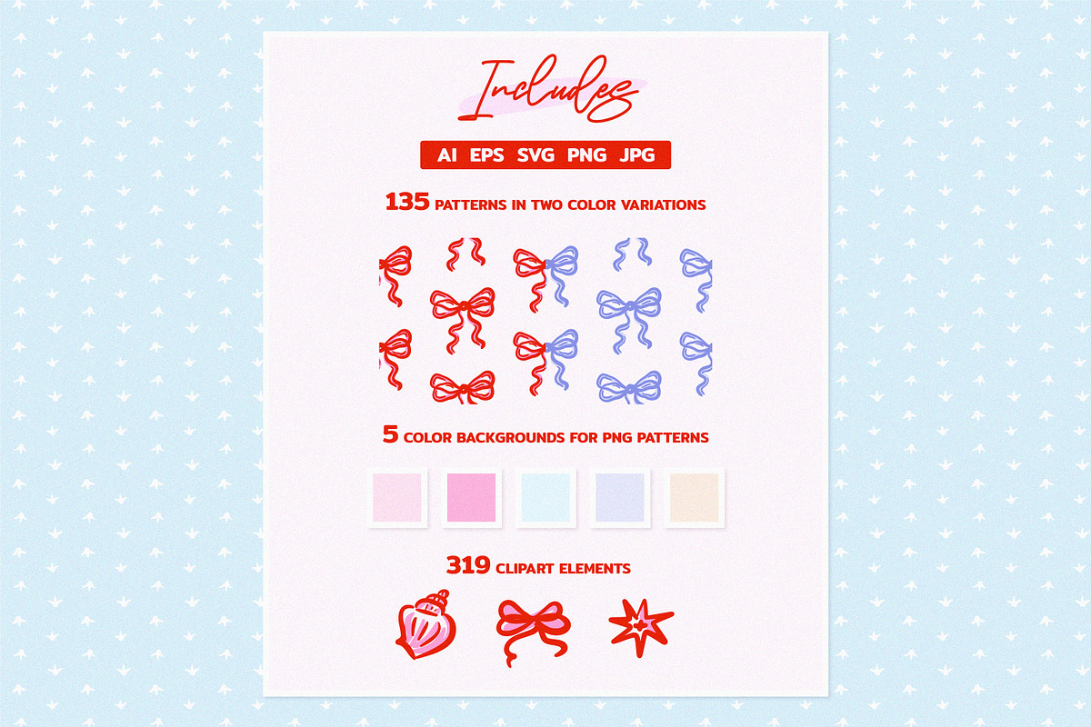 135 Whimsical Patterns and Clip Art, a Pattern Graphic by Leila Divine (Photo 2 of 23)