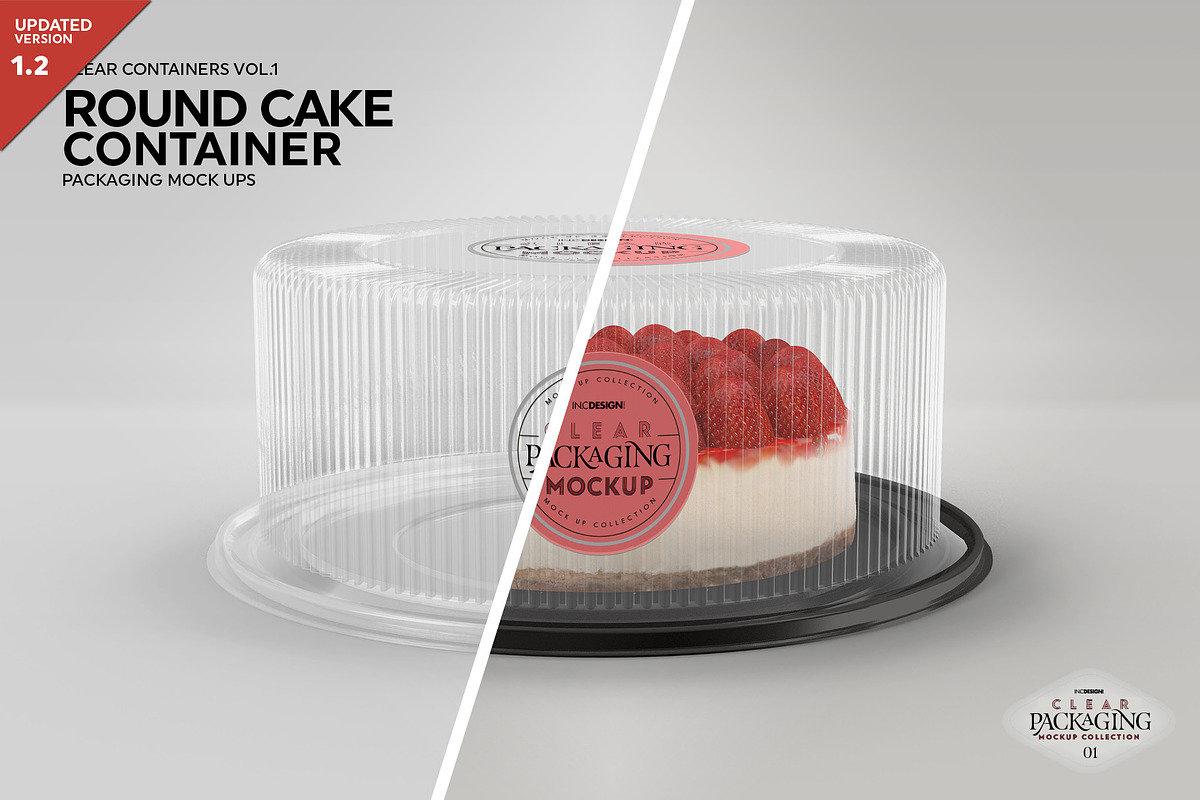 Cake Container Packaging Mockup, a Cups & Container Mockup by INCDesign (Photo 1 of 8)