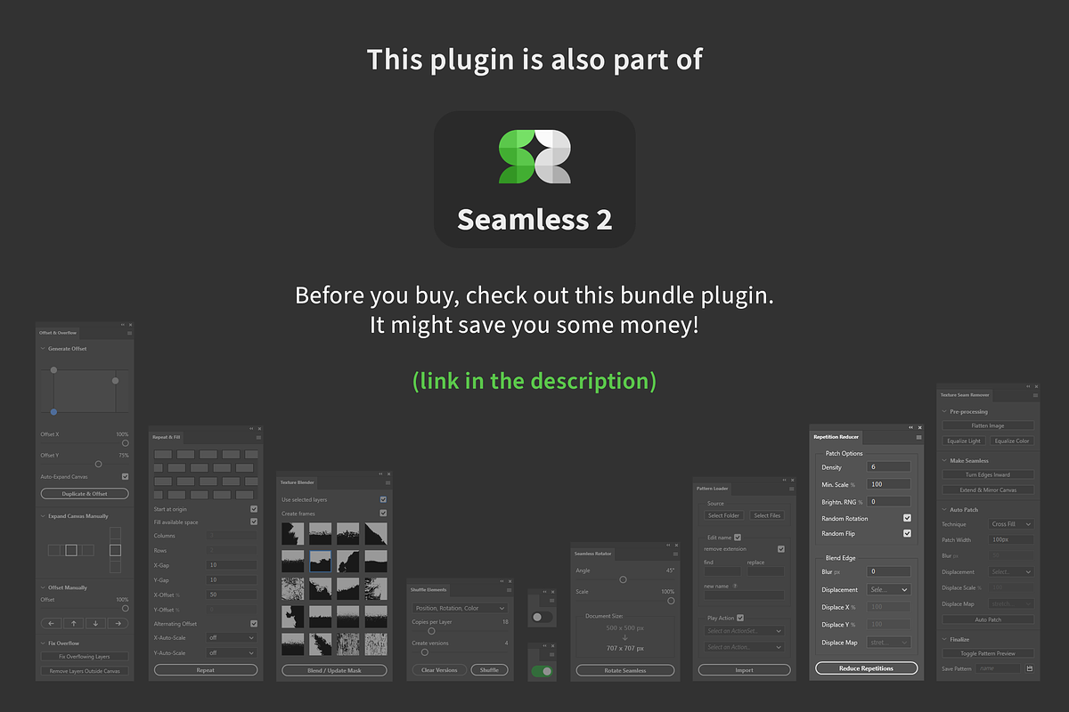 Repetition Reducer (random. Texture), a Plug-in Add-On by h3design (Photo 2 of 7)