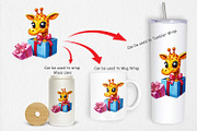 Giraffe Clipart Gift, a Graphic by Artnoy (Thumbnail 4 of 5)