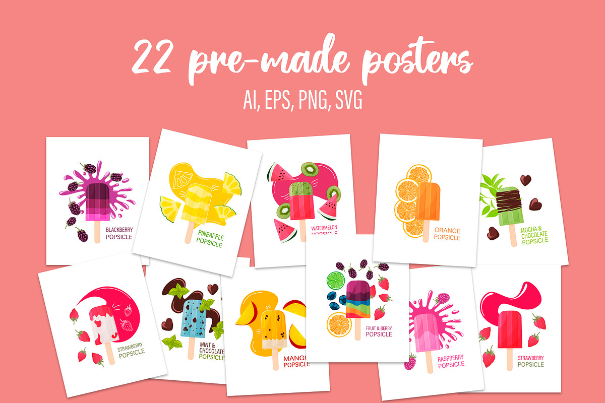 Popsicle vector clipart, an Illustration by Iryna Mel (Photo 7 of 10)