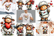 Funny Valentine Sheep Clipart, an Illustration by Designworld (Thumbnail 6 of 6)
