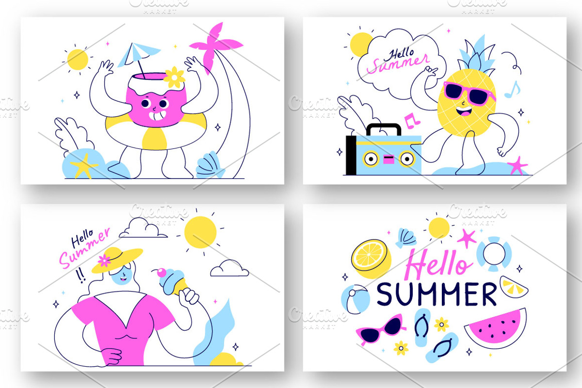 12 Hello Summer Illustration, a Person Illustration by denayunebgt (Photo 4 of 4)