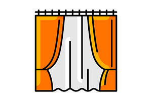 Curtains and drapes icon., a Solid Icon by incomible