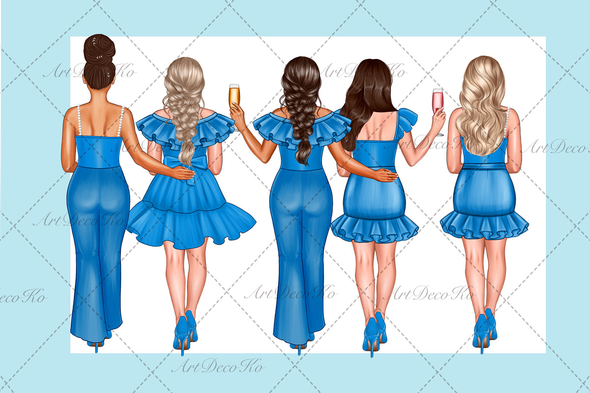 Best friends clipart, Soul sisters, a Person Illustration by DekoArt (Photo 9 of 9)