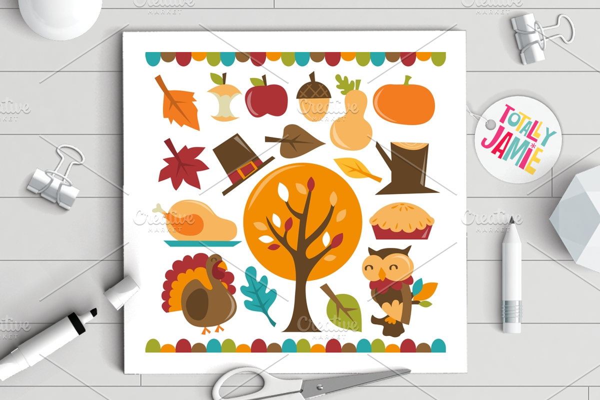Retro Autumn Festival Set, an Illustration by totallyjamie