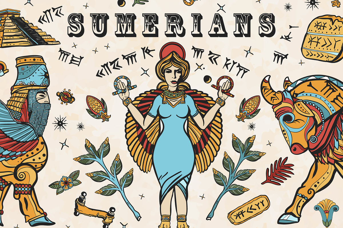 Sumerians old school tatttoo, a Background Graphic by intueri (Photo 1 of 7)