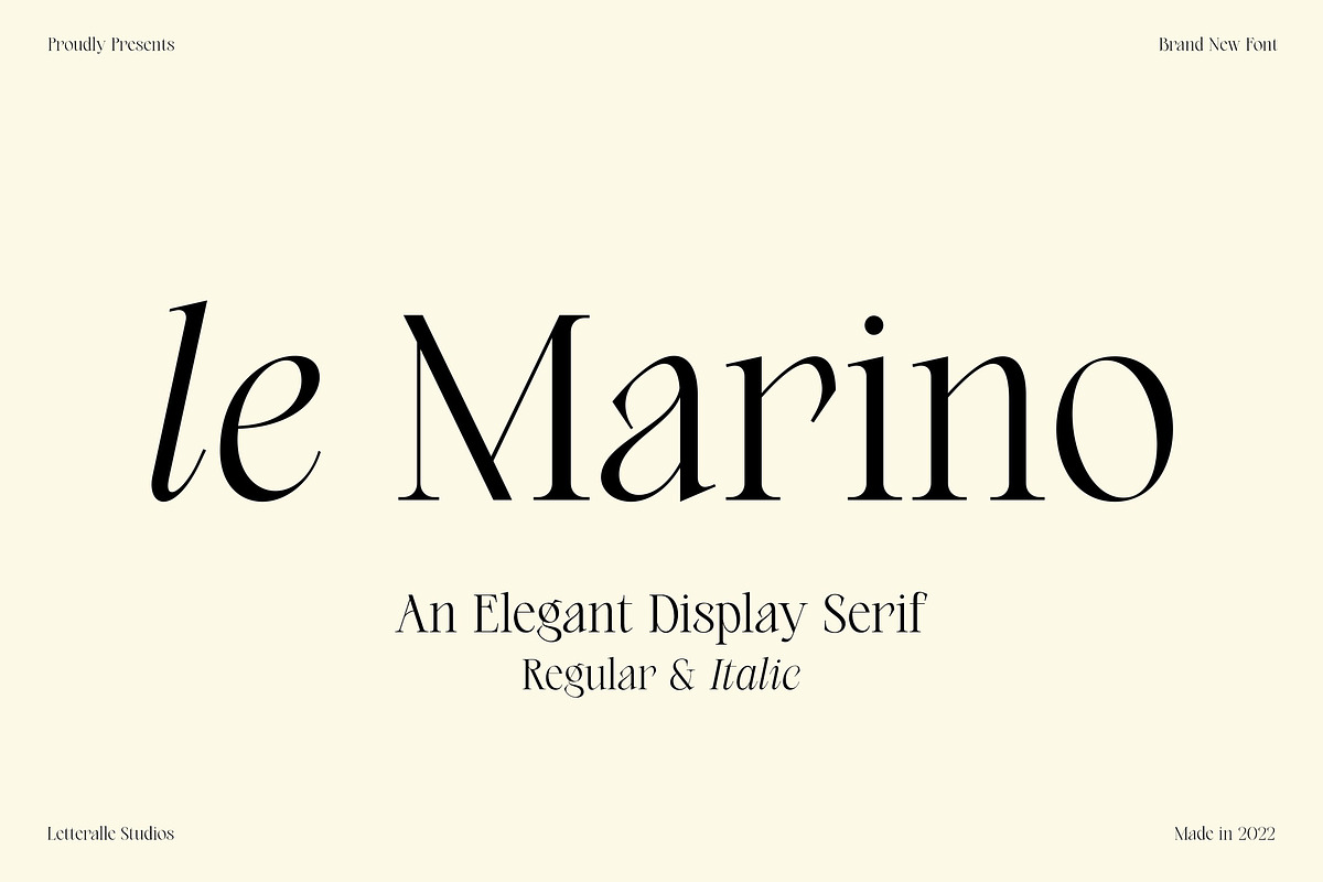 Le Marino Elegant Display Serif, a Serif Font by Letteralle Studios (Photo 1 of 10)