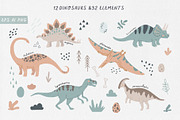DINOSAURS clipart + SVG files, an Illustration by Alina Mubarak (Thumbnail 3 of 14)