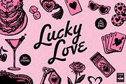 Lucky Love Retro Valentines Graphics, a Seasonal Illustration by Eldorado Design Co. (Thumbnail 1 of 5)