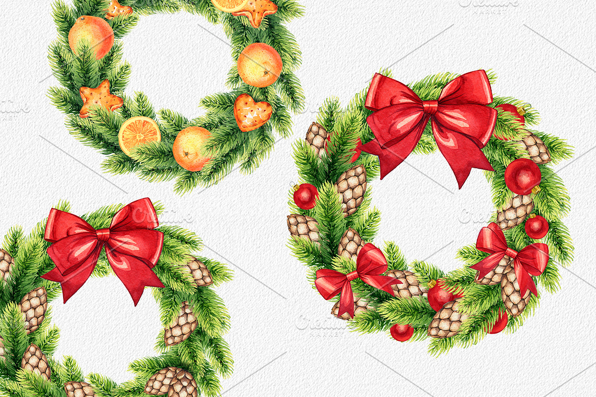 Christmas wreath, a Decorative Illustration by OlyaSenko (Photo 2 of 5)