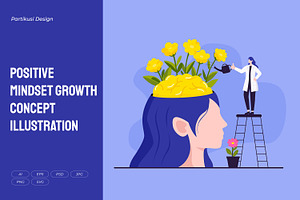 Positive Mindset Growth Illustration, an Object Illustration by Partikusi Design