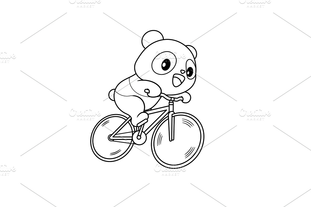 cute panda riding a bicycle, an Animal Illustration by garistipis (Photo 3 of 4)