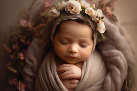 A photograph showing the innocence and purity of a newborn baby, a Person Photo by designvectx