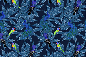 Amazon Birds Seamless Pattern Jungle