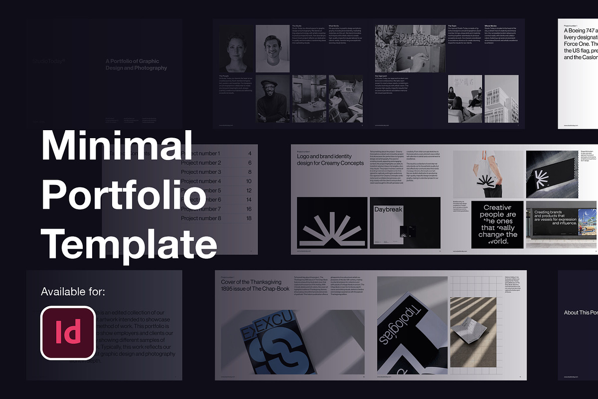 Minimal Portfolio Template, a Presentation Template by Typefool's Shop (Photo 1 of 9)