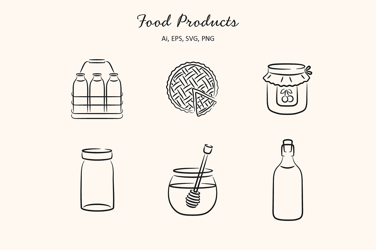 Farmers market illustration set, an Object Illustration by NatalieArtShop (Photo 7 of 16)