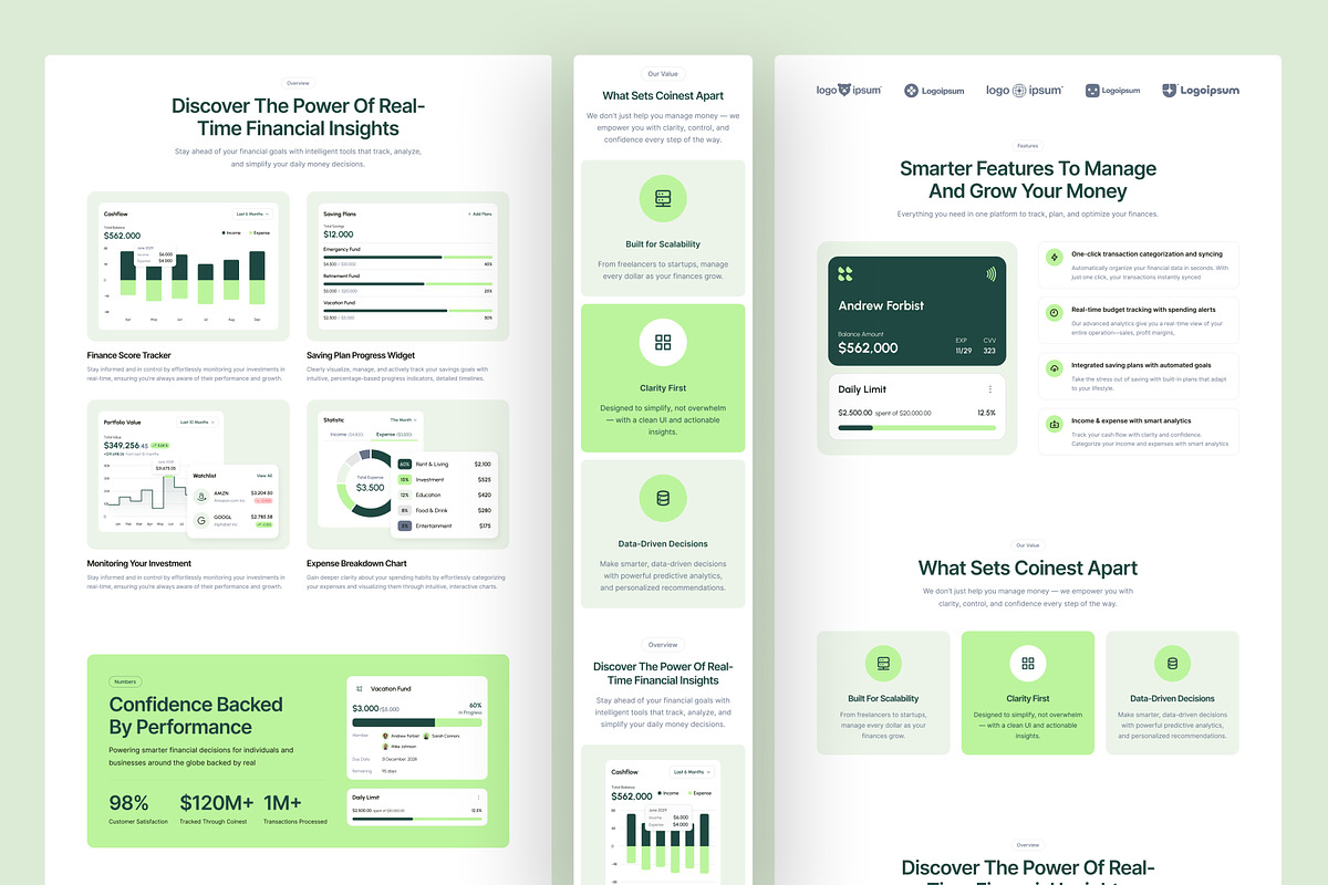 Finance Management SaaS Website, an UI Kit Template by peterdraw (Photo 6 of 7)